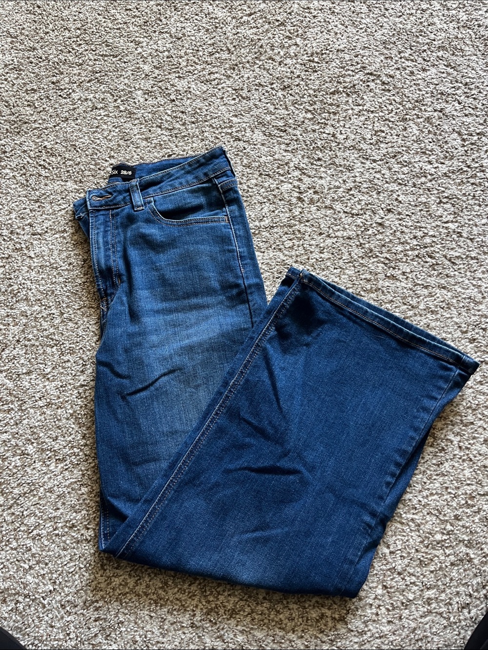 High waisted wide leg petite jeans